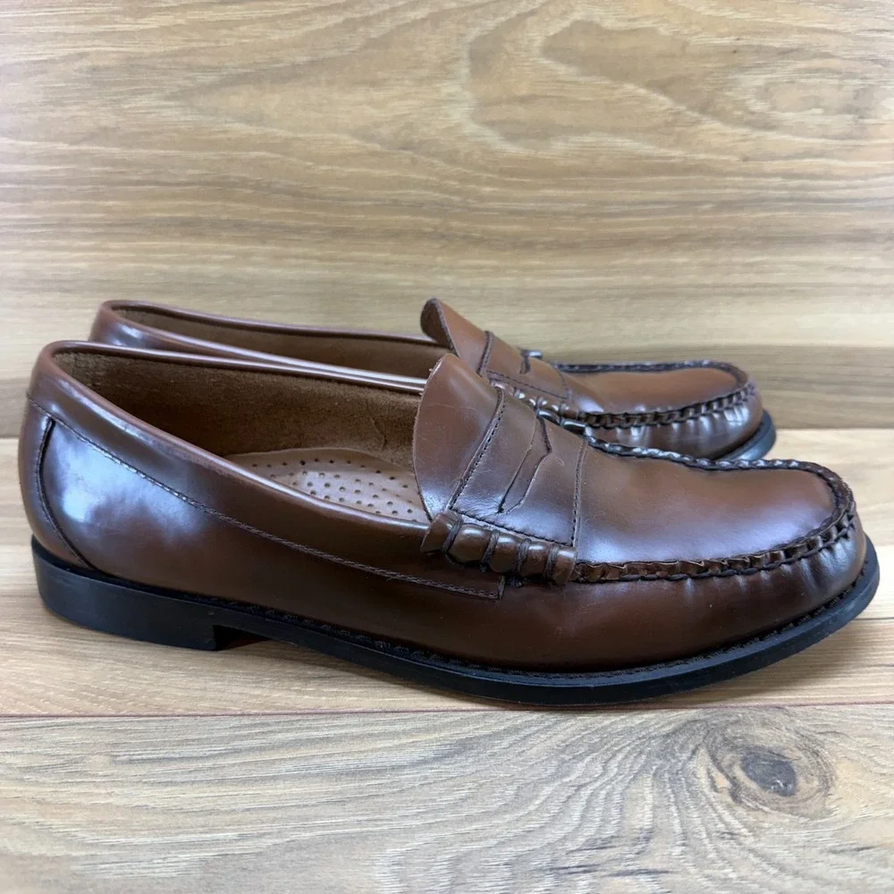 Weejuns GH Bass Larson Penny Loafers Mens 9.5 D Whiskey Business Casual Moc Toe